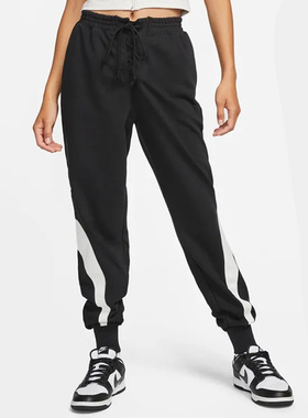 Nike/耐克正品Sportswear新款女黑白色经典有弹力长裤DQ627-010