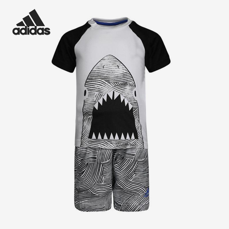 Adidas/阿迪达斯正品I SSET FUN BOYS婴童透气休闲运动套装CF7423
