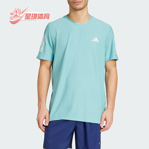 Adidas/阿迪达斯正品OWN THE RUN TEE男士运动圆领短袖T恤JX2211