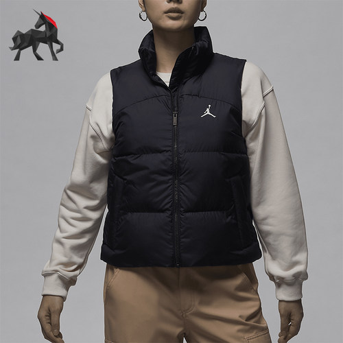 Nike/耐克正品JORDAN女士运动休闲保暖立领棉马甲FV7150-010