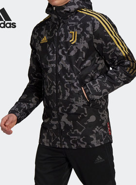 Adidas/阿迪达斯正品 当季新款男子足球运动保暖连帽棉服 GK8598