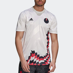 JSY男士 Adidas 阿迪达斯正品 Captsuba GK3437 宽松足球短袖
