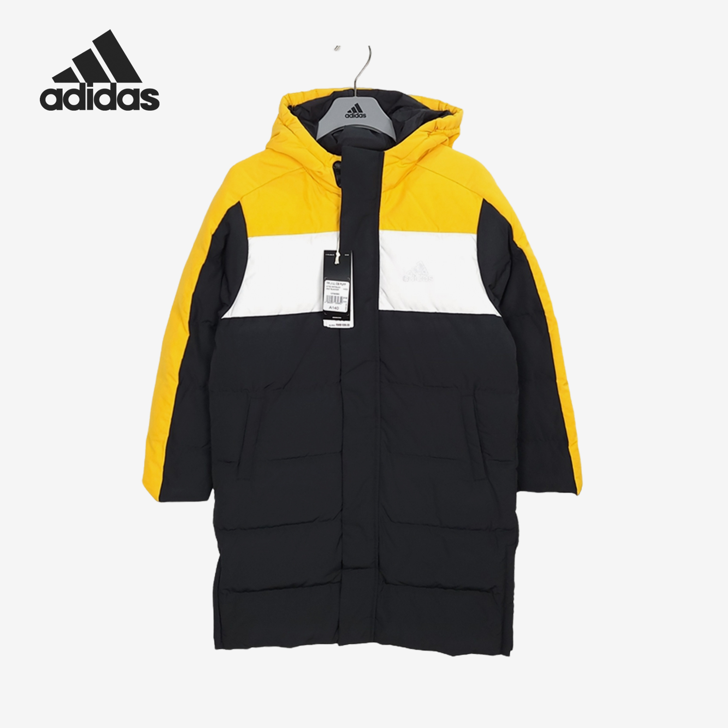 Adidas/阿迪达斯正品2024儿童休闲防风保暖长款羽绒服 HA3624