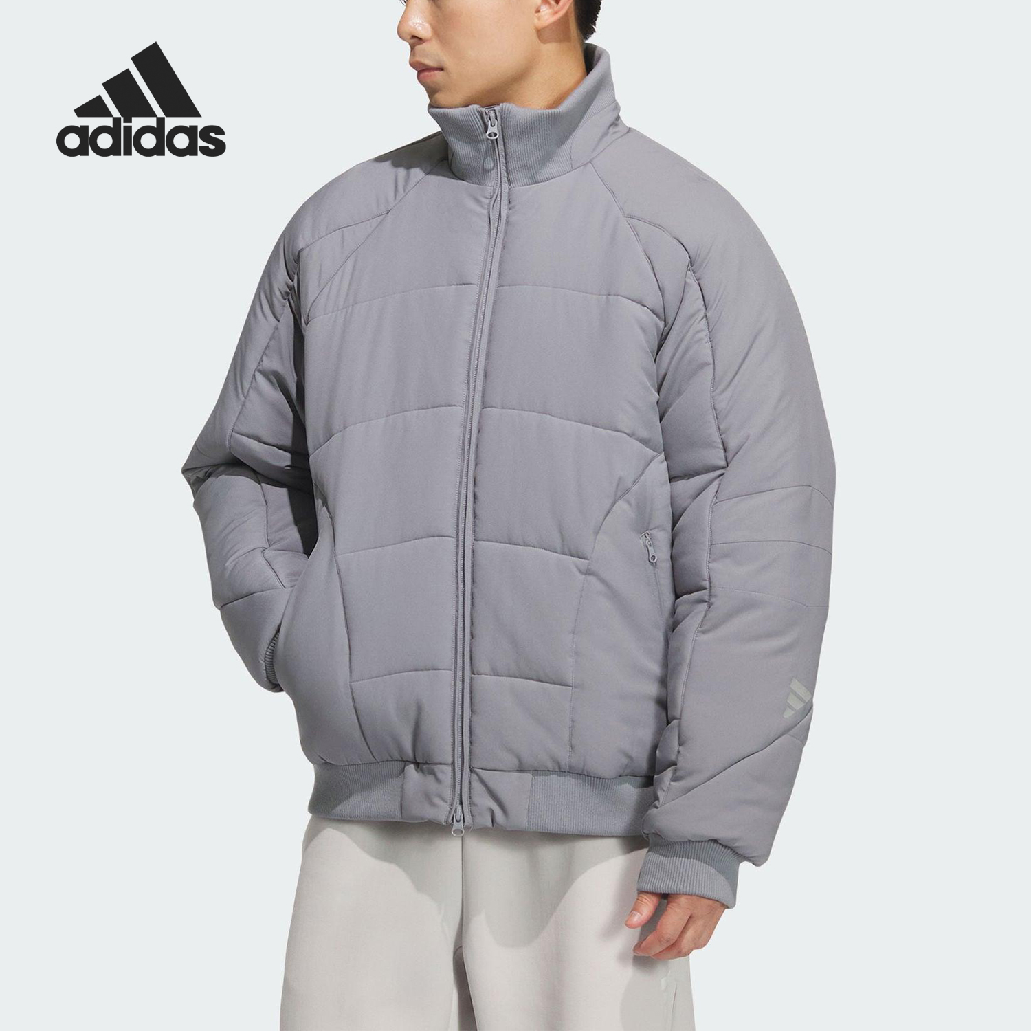 Adidas/阿迪达斯正品2025秋季款男士日常保暖立领运动棉服KC2571