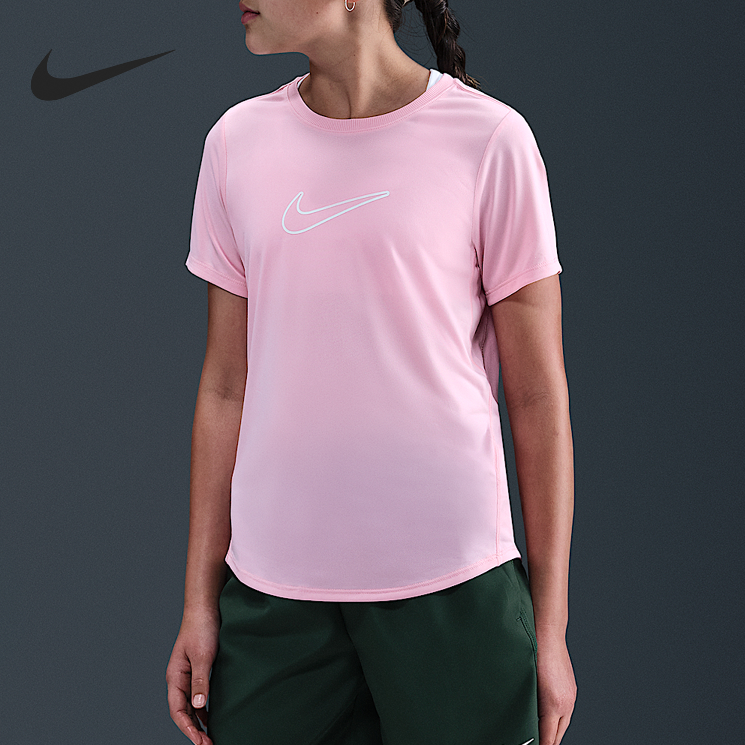 Nike/耐克正品夏季大童圆领训练运动柔软针织透气短袖FZ5600-690