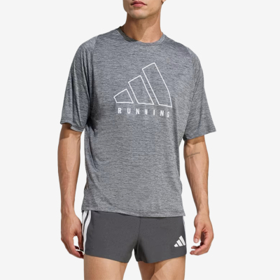 Adidas/阿迪达斯正品Climacool圆领男灰色跑步经典速干T恤JY7422