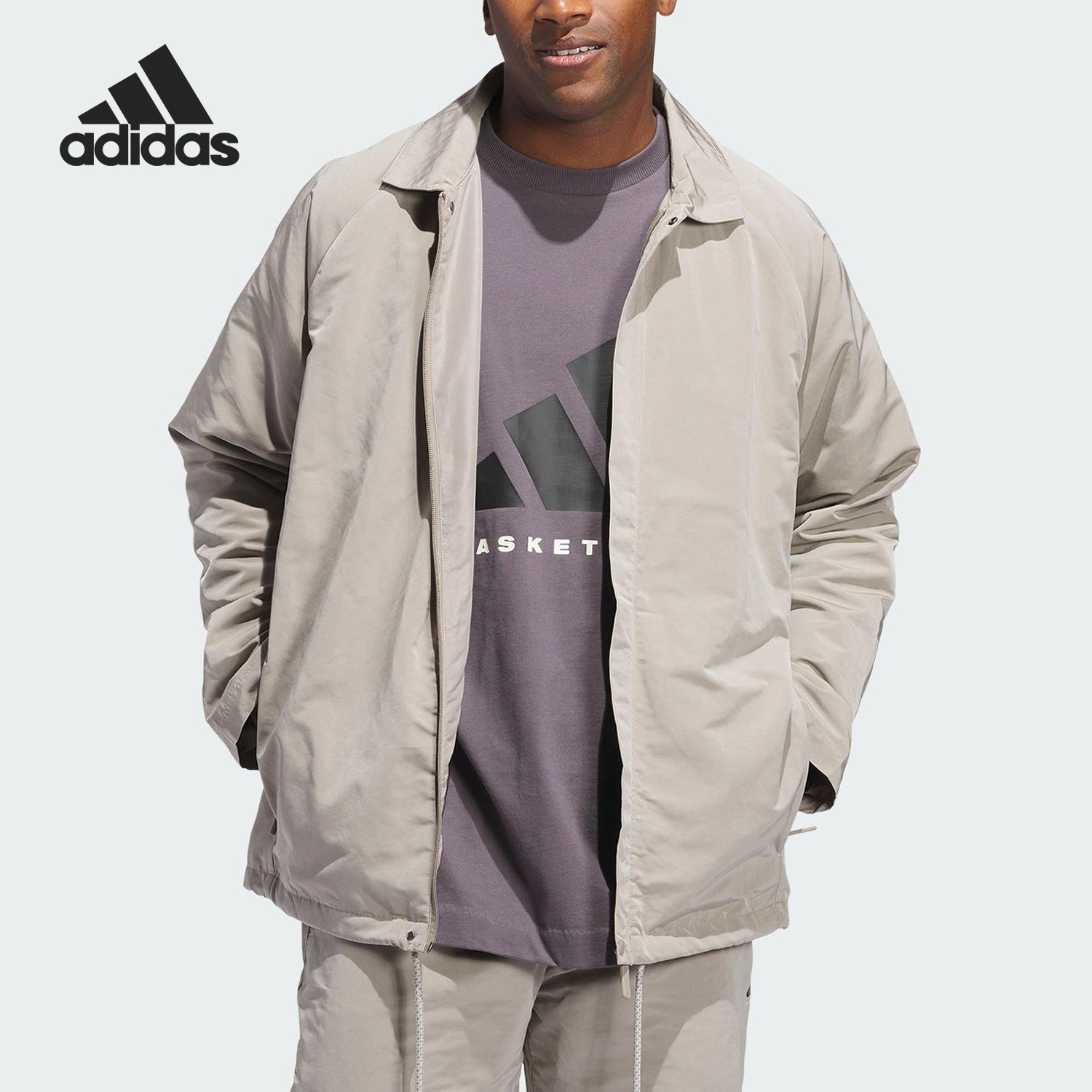 Adidas/阿迪达斯正品JACKET男女篮球宽松运动翻领外套JC7843