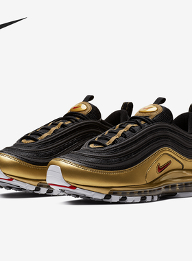 Nike/耐克正品AIR MAX 97子弹头黑金时尚复古气垫跑步鞋  AT5458