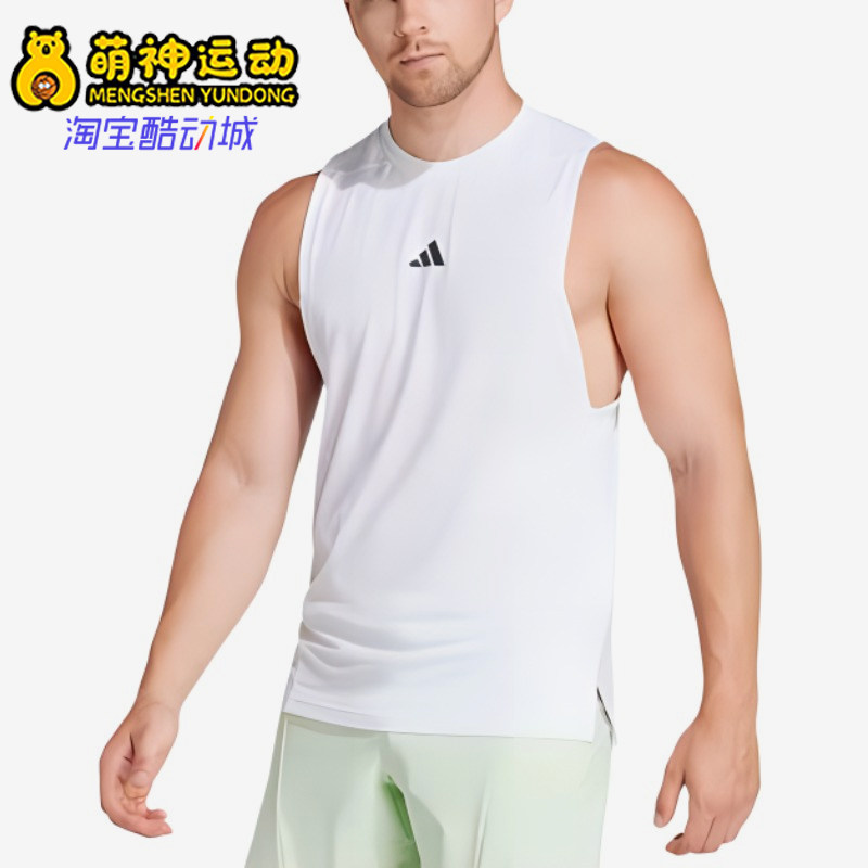 Adidas/阿迪达斯正品男士户外吸湿排汗训练健身背心T恤IS3795