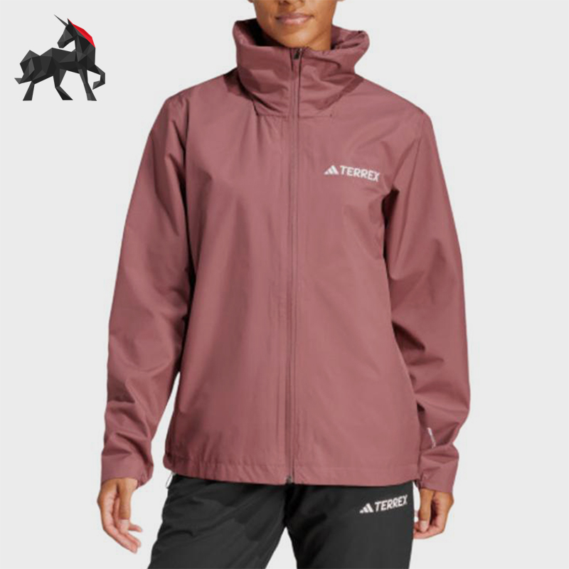 Adidas/阿迪达斯正品2025新款女士经典梭织连帽夹克外套JM8703