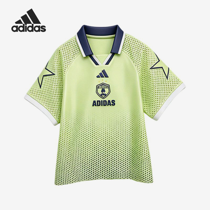 Adidas/阿迪达斯官方正品达斯T恤儿童足球风网状翻领短袖KR7586