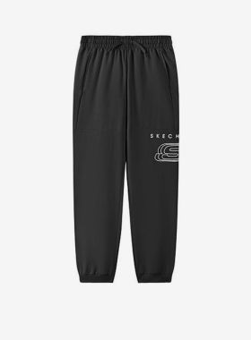 Skechers/斯凯奇正品春秋款儿童印花系带松紧针织长裤L225K066