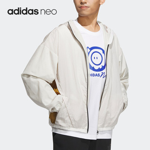 NEO新款 男子运动连帽夹克外套IQ3341 阿迪达斯正品 Adidas