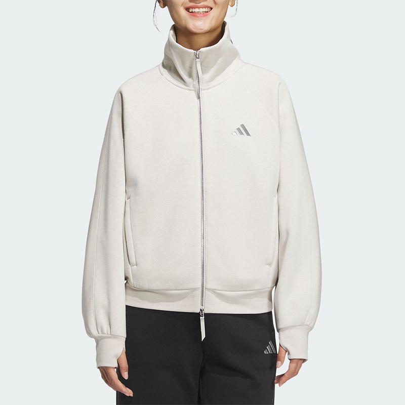 Adidas/阿迪达斯正品FLEECE JKT女士休闲宽松日常立领外套KC0047