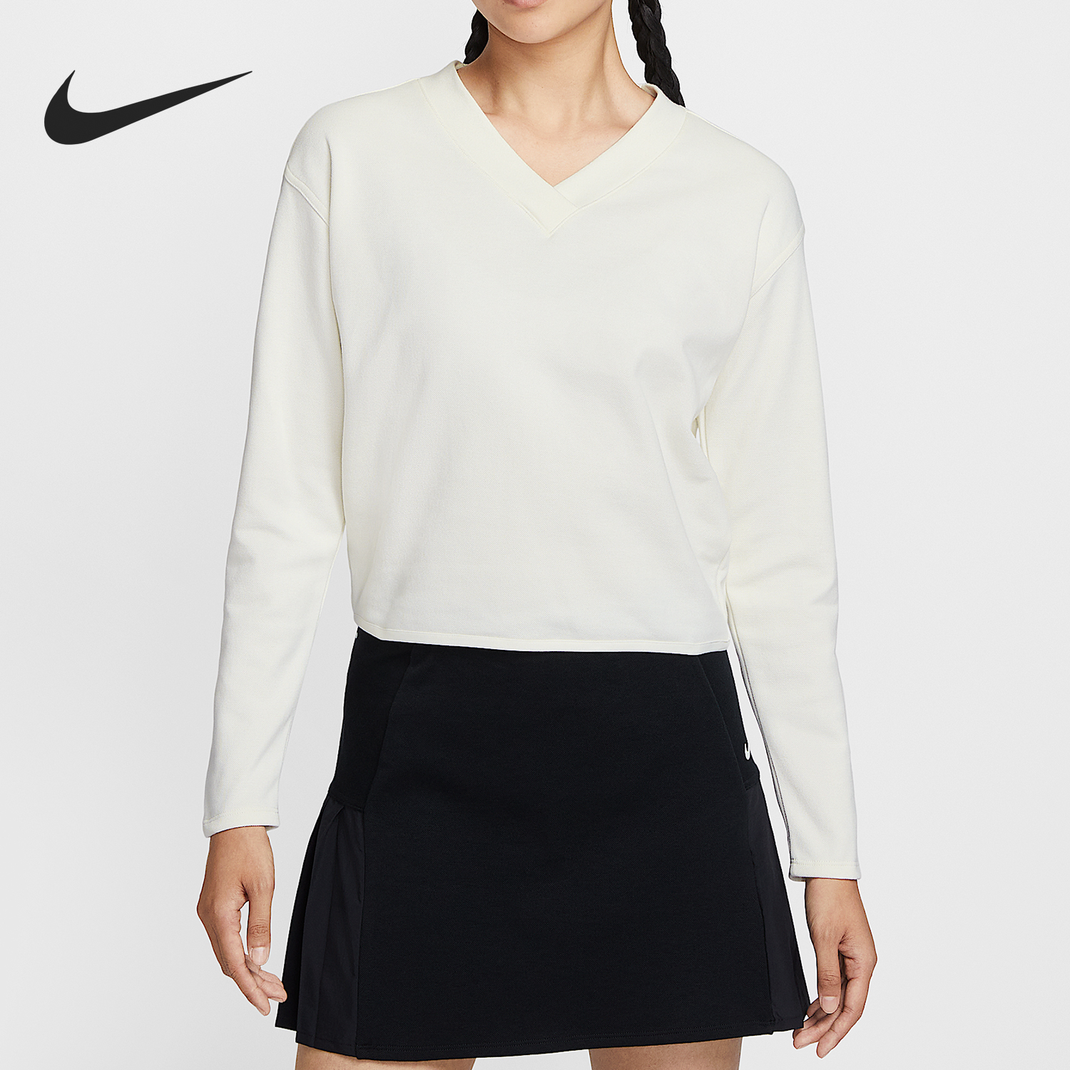 耐克女士V领套头高尔夫上衣