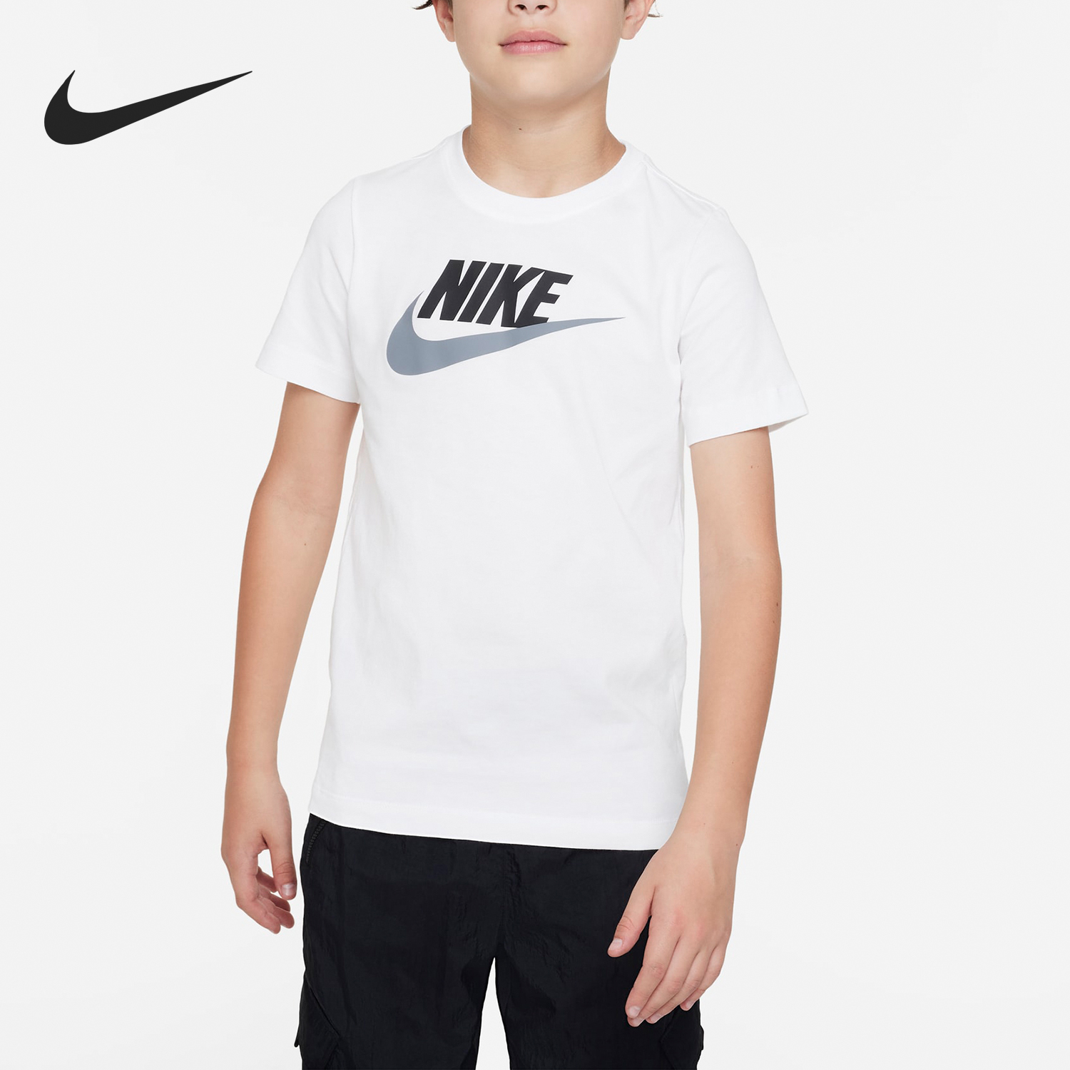 Nike/耐克正品当季新款大童休闲印花透气运动短袖DV2579-100