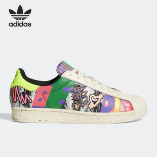 三叶草男女运动印花贝壳头板鞋 阿迪达斯官方正品 GX6395 Adidas