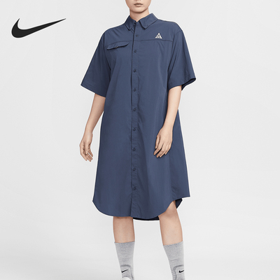 Nike/耐克官方正品舒适女士防晒梭织宽松休闲连衣裙HJ0258-437