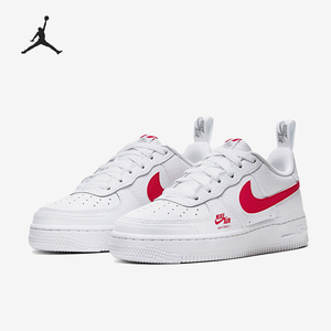 Nike/耐克正品空一号AirForce1新款女白红色板鞋CZ4203-100