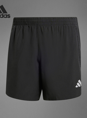 Adidas/阿迪达斯正品RunItSHORTS新款男黑色经典跑步短裤IL7232