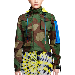 Nike/耐克官方女子时尚印花迷彩连帽抽绳夹克外套CK5623-385