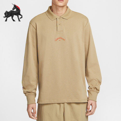 Nike/耐克正品2026春季款男士翻领经典刺绣长袖上衣IF0771-297