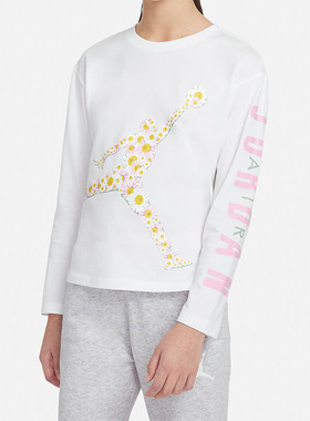 Nike/耐克正品Jordan时尚新款大童女孩休闲长袖T恤 DV0995-100