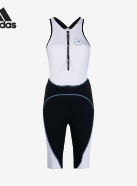 Adidas/阿迪达斯正品新款女经典白黑色游泳戏水连体泳衣GQ1209