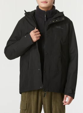 Jack wolfskin/狼爪正品户外三合一男士冲锋衣5123251-6502