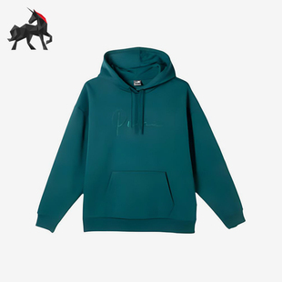 Puma/彪马纯色复古连帽女绿色休闲经典舒适轻便卫衣684401-22