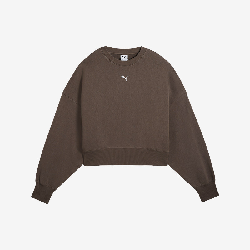 Puma/彪马官方正品新款女士时尚休闲圆领针织套头卫衣633562-93