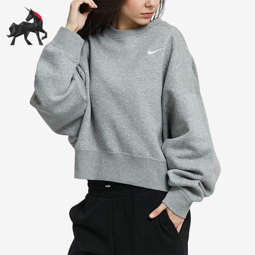 Nike/耐克正品女士圆领运动休闲舒适透气抓绒卫衣CK0168-063
