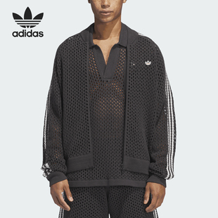 Adidas/阿迪达斯官方正品三叶草男女同款时尚网状针织衫JF4267