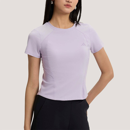 Adidas/阿迪达斯正品春女修身圆领时尚经典舒适运动短袖T恤KH2647