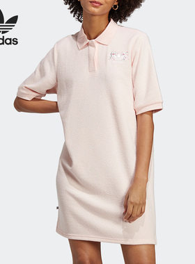 Adidas/阿迪达斯官方正品三叶草新款女子运动短袖连衣裙IP3754