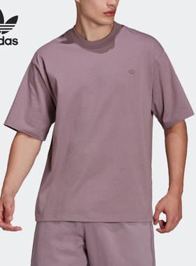 Adidas/阿迪达斯正品三叶草情侣款宽松运动圆领半袖T恤HC8595