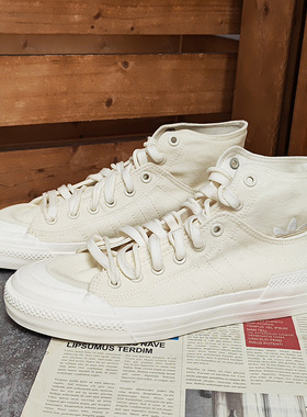 Adidas/阿迪达斯正品三叶草NIZZA HI DL男女高帮经典帆布鞋GZ8835