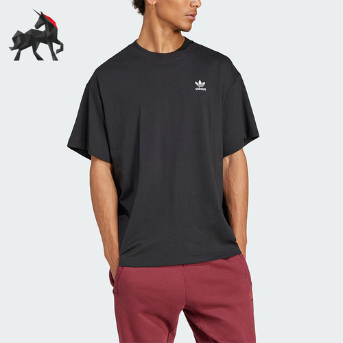 Adidas/阿迪达斯正品三叶草男士针织宽松经典运动休闲短袖JD0349