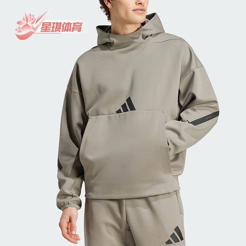 阿迪达斯男士连帽宽松保暖卫衣