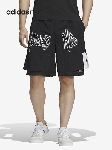 阿迪达斯Neo新款男子梭织短裤