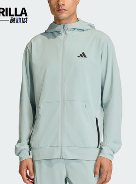 Adidas/阿迪达斯正品D4T新款男浅灰绿训练跑步经典夹克外套KA4824