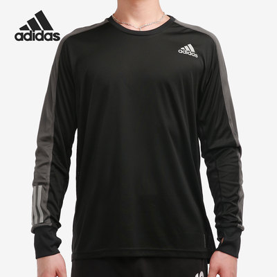 阿迪达斯男子跑步运动长袖T恤