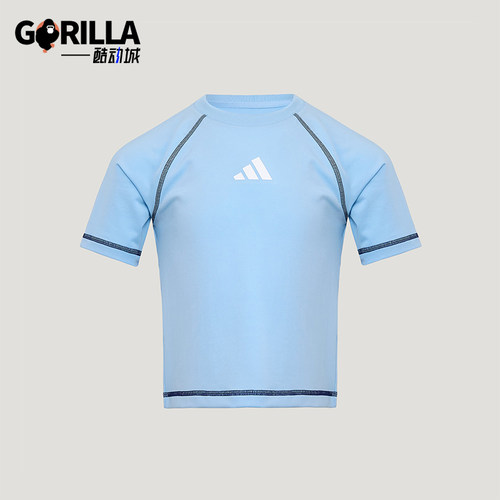Adidas/阿迪达斯正品夏季儿童休闲柔软弹力圆领运动短袖T恤KY8372