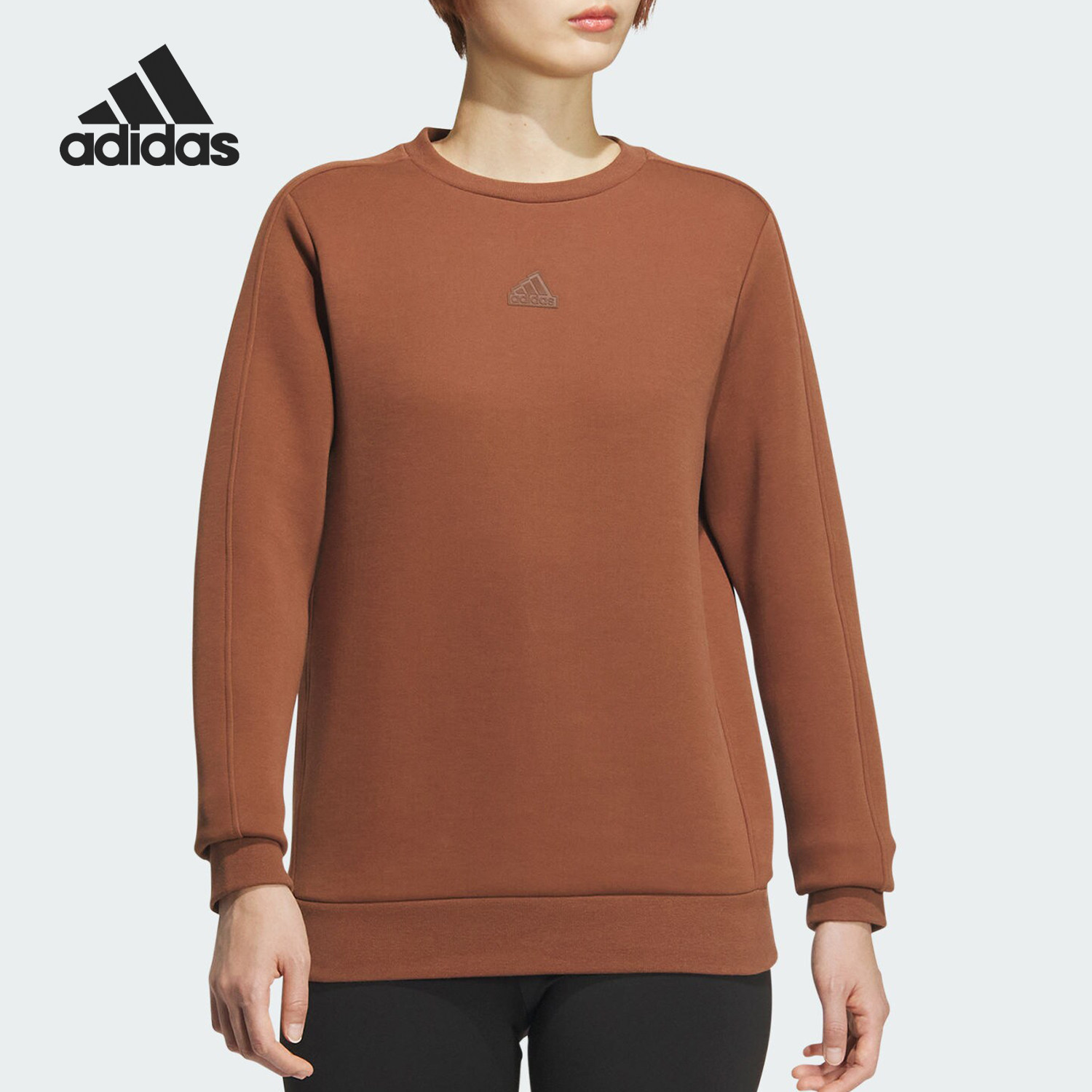 阿迪达斯女士休闲卫衣套头衫