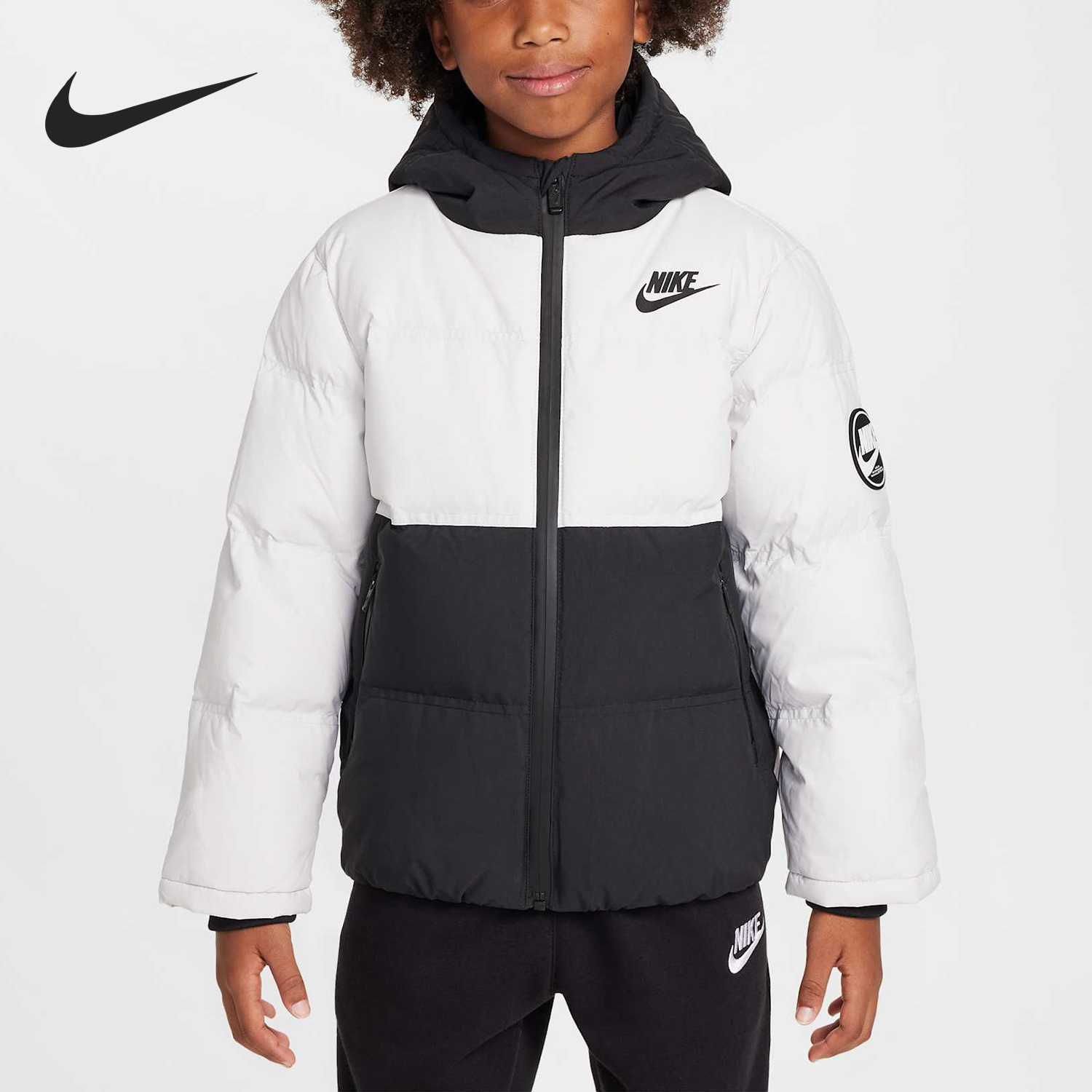 Nike/耐克正品新款小童保暖连帽经典运动羽绒服HV7184-025