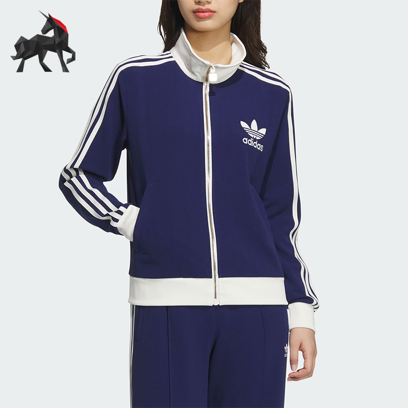 阿迪达斯女士复古拼色外套