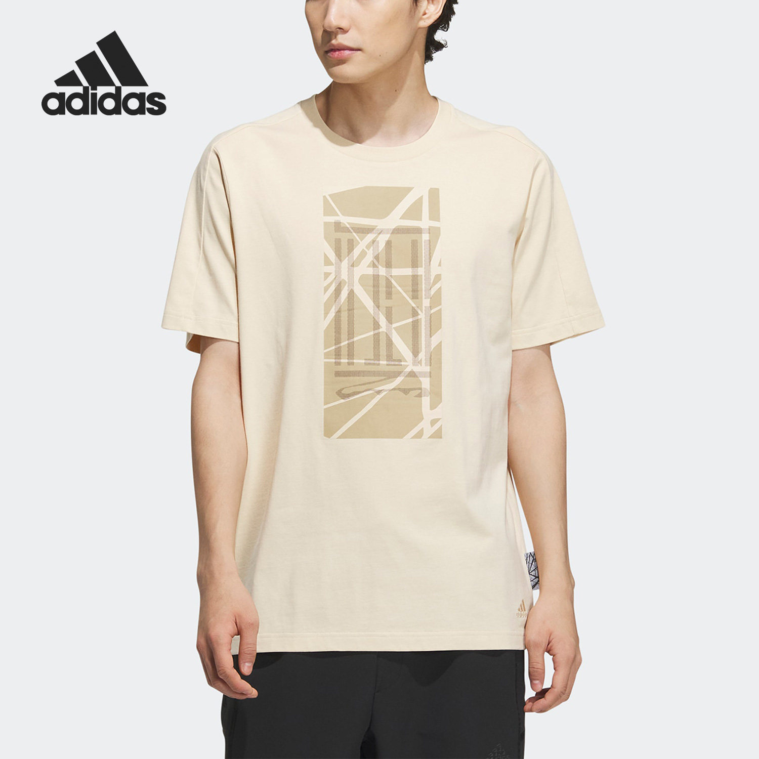 adidas/阿迪达斯官方正品wj logo tee 武极系列男子短袖t恤ip3685