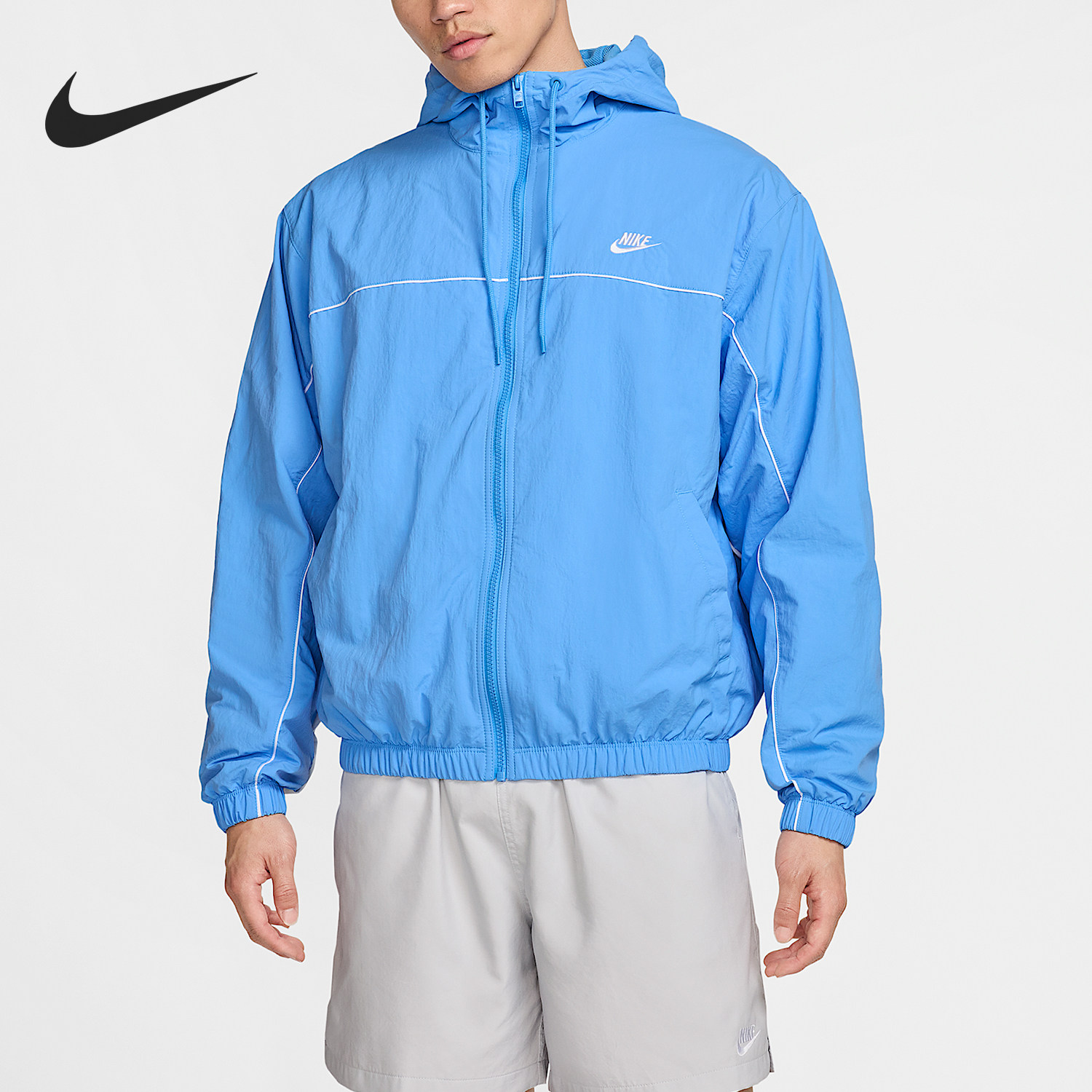 Nike/耐克官方正品舒适男士宽松运动刺绣透气连帽外套HJ2013-412