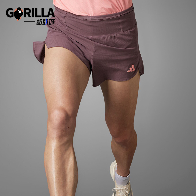 阿迪达斯男士透气跑步运动短裤