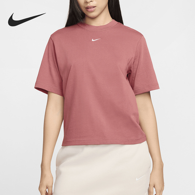 耐克女士圆领套头刺绣宽松短袖